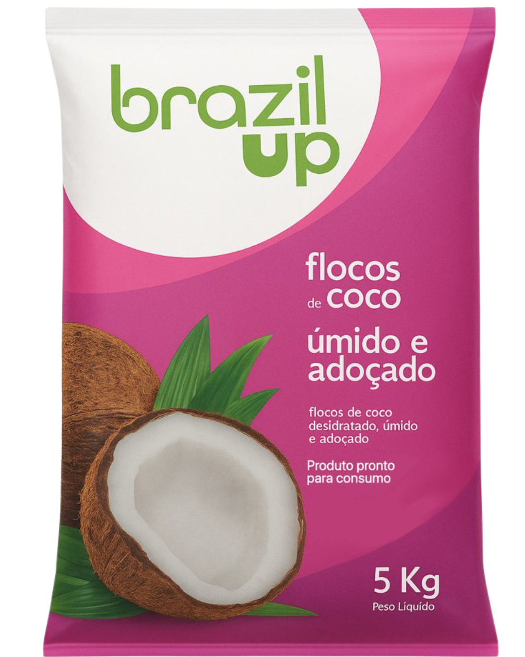 Coco Úmido Adoçado Flocos Brazil Up 5kg